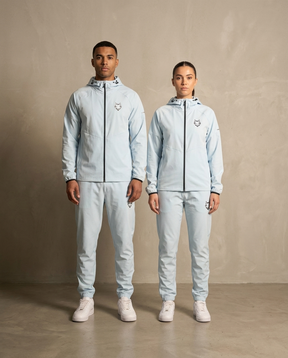 Survetement Instinct bleu ciel, homme et femme, Le Loup Street